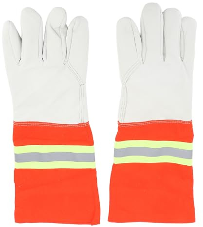 Sonew Guanti per Estricazione di Salvataggio, Guanti per Estrazione Antincendio, Comoda Striscia Riflettente, Guanti per Vigili del Fuoco Resistenti Alla Fiamma, Guanti da Lavoro