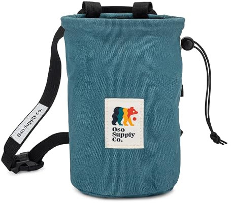 Oso Supply Co - Gewachste Segeltuch-Kreide-Tasche für Klettern, Bouldern, Kreideeimer mit Gürtel, wasserdicht, Reißverschlusstasche – perfekte Kletterausrüstung, Ausrüstung für drinnen und draußen