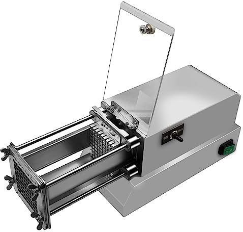 Tagliapatate elettrico in acciaio inox con lama da 8 mm, 10 mm, 12 mm, professionale per uso commerciale e domestico per patate, carote, mele