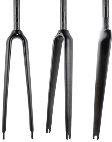 700C 3K Carbonfaser-Rennrad-Starrgabel QR 9x100mm C-Bremse Vorderradgabel 25,4MM gerades Rohr Ultraleichte Fahrradgabel (Mattschwarz)