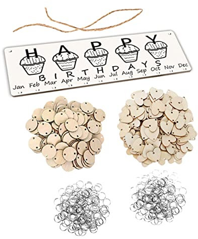 VILLFUL Holzkalender Hängend Mit Holzspänen Und Eisenringen Diy Kalender Ornament Für Homeoffice Dekoration