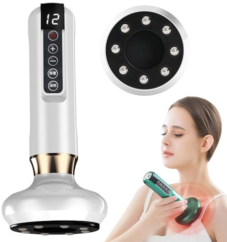 Elektrisches Schröpfmassagegerät, Cellulite-Massagegerät Cellulite-Massagegerät & Schröpfgerät, Anti Cellulite Massager, 12 Einstellbare Stufen Handmassagegerät für Bauch, Bein, Hüfte, Arm (Weiß)