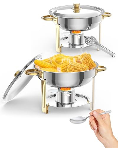 Takywep erquryidoakhsgf Chafing Dishes, Edelstahl, Gold