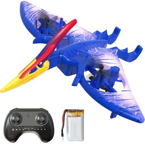 Aooess RC Airplane Toys for 8-12 Year Old Boys: Drone for Kids Presents for Age 9 10 11 12 Years Old Kids Birthday Gifts Flying Dinosaur Toys for Beginners Remote Control Plane for Adults (Purple)