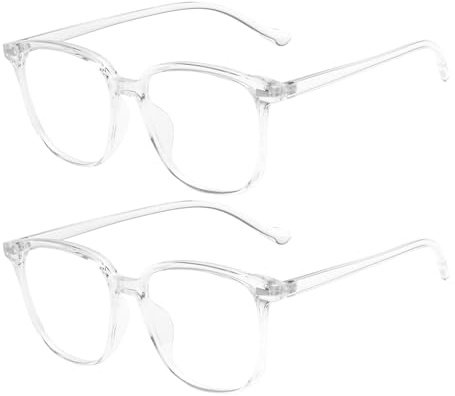 beister Blaues Licht Blocking Brille für Computer, Gaming, TV & Smartphone - Transparente Linse, UV-Schutz, TR90-Rahmen, Unisex, Weiß, 2 Stück