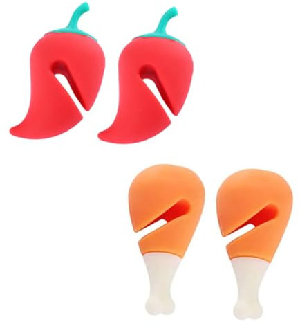 ULTECHNOVO 4pcs Cartoon Silicone Spill Pot Lid Lifter for Boil Over Prevention Spill Lid Lifting Tool for Kitchen Cookware