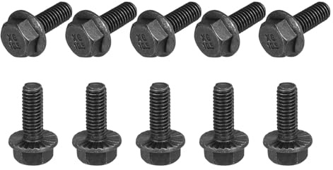 TA-VIGOR M6-1.0 x 16mm Hex Head Serrated Flange Bolts, 10.9 Grade Carbon Steel Flanged Hex Bolts, Heavy Duty Screws for Construction and Machinery, 40Pcs
