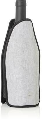 AdHoc Arctic Wine Cooling Sleeve, Fabric Bottle Cooler, Keeps Wine, Champagne, Posecco, and Spirit Bottles Chilled for 2 to 3 Hours, Light Grey