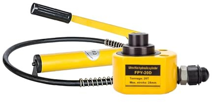 CP-700 Manual Hydraulic Hand Pump,Low Profile Jack, Stroke Industrial Micro Hydraulic Cylinder, Low Profile Hydraulic Jack Power Kit(20T jack+CP-180 hand pump)