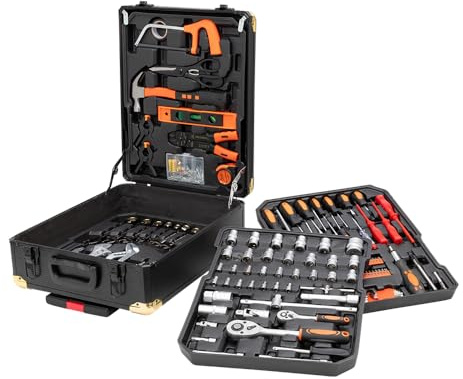 Profi-Partner Werkzeugkoffer Trolley 396-teilig, 4 Ebenen, inkl. Ratschen