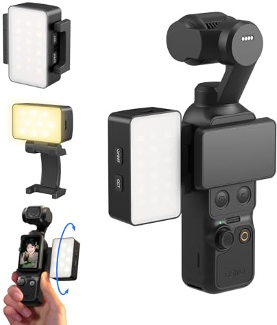 SMALLRIG Bi-Color LED Video Light for DJI Osmo Pocket 4P/4/3, Mini Video Light with 650mAh Battery, CCT Mode 2700K-6500K, 360° Adjustments, for Selfie Vlog Recording, Content Creators Photographer5733