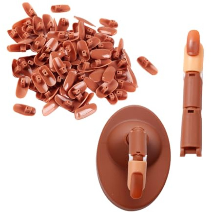 IMIKEYA Kit D'entraînement pour Débutants Flexible et Pratique Marron en Abs 102 Pièces et Entraînement Manucure pour Faux Ongles en Nail Art