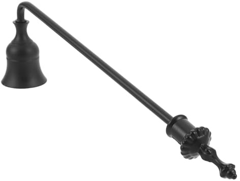 Garneck Spegnicandele con Manico in Metallo Nero Estintore per Candele Rustico a Campana Accessorio Salvaspazio per Spegnere Stoppini in Modo Sicuro in Casa e Feste