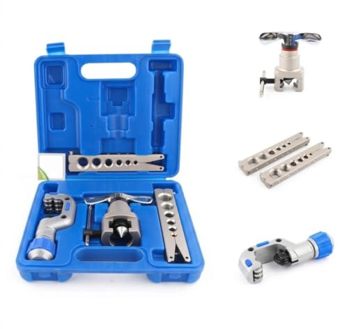 ARCSUN Bördelwerkzeug Set Klimaanlage 5-19mm 1/8-3/4 Zoll Exzentrisches Bördelgerät Kupferrohr-Expander mit Rohrschneider(Eccentric Flaring Tool with Cutter CT-N806AM-L)