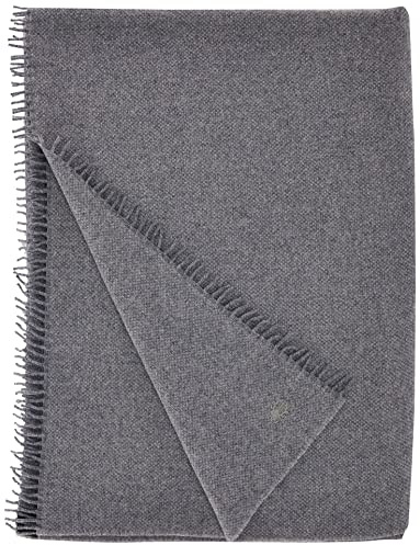 Must Relax-Decke – Wolldecke – hochwertiges Plaid aus reiner Schurwolle mit Fransen – 130x190 cm – 940 medium grey mel. – von ’zoeppritz since 1828’