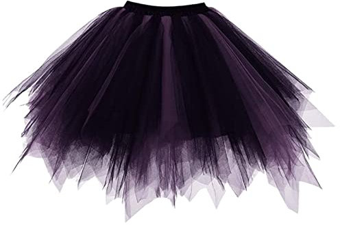 Xmiral Tüllrock Zweifarbig, Bunt Tütü Tutu Petticoat Damen Kurze Rock Unterrock(C)