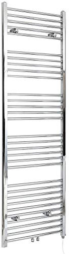 Milano Neva 1000W Chrome Round Bar Electric Heated Towel Rail - 1785mm x 600mm