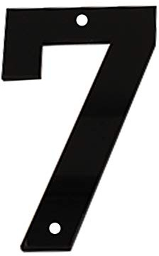 Numero Civico 6 Pollici (15cm) Numeri Civici in Plastica, Spesso Autoadesivi e Viti Numero Indirizzo di Casa,Numero Della Casella di Posta, Nero (7)