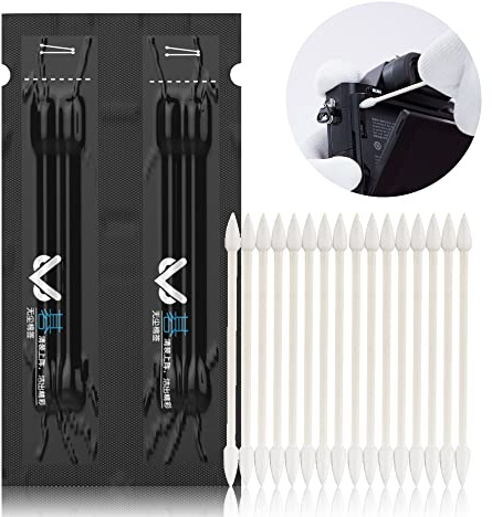VSGO V-R01E Dammfria bomullspinnar med papperspinnar, vakuumförpackade mikrofibersvabbstavar kompatibla för kamerarengöring, elektronikrengöring, tangentbord, hantverk, rengöring av skrivare etc