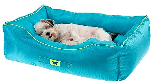 Ferplast Hundekissen Hundesofa für Kleine Hunde Hundekorb Orthopädisches Hundebett Hundematratze Waschbar Hundematte Wasserdicht 55 x 45 x h 20 cm. Blau