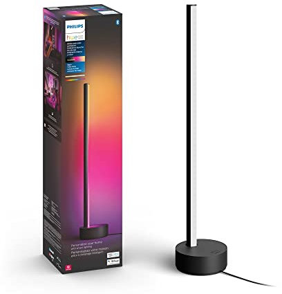 Philips Hue Signe Smart Table Lamp, Black, 1 Pack, White & Color Ambiance LED Color-Changing Light, Control LED Lamp with Hue App, Works with Alexa, Google Assistant, Apple HomeKit