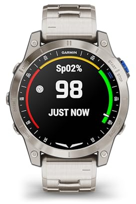Garmin D2™ Mach 1, Touchscreen Aviator Smartwatch with GPS Moving Map, Aviation Weather, Health and Wellness Features and More, Vented Titanium Bracelet