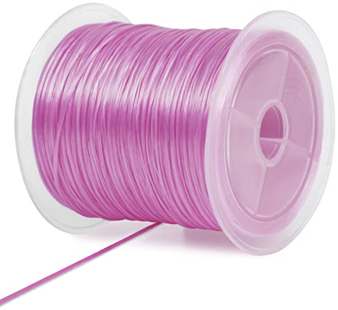 LEREATI Filo Elastico per Braccialetti, Filo Nylon per Braccialetti Fili di Plastica Cordoncino Cordino Elastico per Braccialetti, Perline, Collane, Fai da Te Artigianali (Rosa)