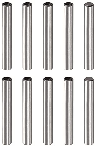 sourcing map 10 Stück M3 Innengewinde Dübelstift 4x30mm Fase Flacher Kohlenstoffstahl Zylindrisches Stiftbett Bücherregal Metallgeräte Industriestifte