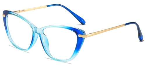 LJCZKA Occhiali Luce Blu Donna Occhi di Gatto, Montatura Occhiali da Vista Donna Anti Affaticamento per Computer Gioco Lettura