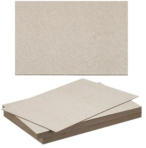 PATIKIL Carton de Reliure 0,04x7x5, Lot de 20 Feuilles de Carton pour Reliure de Livres, Fournitures de Reliure de Livres, Gris