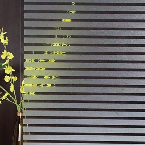 Fensterfolie Blickdicht Sichtschutzfolie 70 x 200 cm Uv-Schutz Folie Sichtschutz Hitze Privatsphäre Anti-Uv Fenstertönung Fenster Folie Dekofolie für Büro Und Haus, Streifen