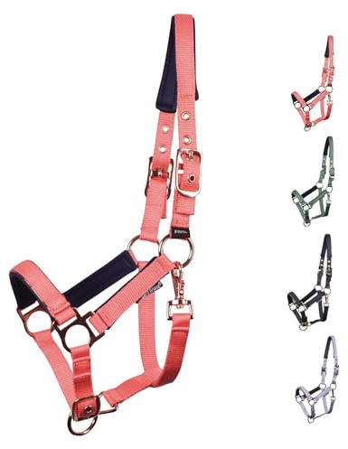 NETPROSHOP Fohlenhalfter Pepper 2-Fach verstellbar gepolstsert für Fohlen Pony oder Full, Groesse:Fohlen Pony, Farbe:Rose