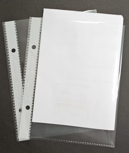 PS-Handelshaus A6 Prospekthüllen klar glatt, 80my Fotohüllen, 100 St. | Dicke 0,08mm, Dokumentenecht, Eco Rezepthülle mit Abheftrand, Ideal für kleine Fotos, Klarsichthülle, 100% recycelbar