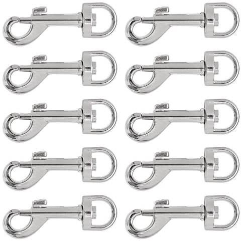 10 Pieces Swivel Eye Bolt Snap Hook Dog Lead Clips 2 Inch Swivel Eye Bolt Snap Hook Spring Loaded Clips Dog Lead Clasp Trigger Clips Clasp for Pet Buckle Carabiner Keyring Home Outdoor