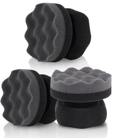 Kpdnjro 3PCS Tire Shine Applicator Pads, High-Density Wave-Grip Pad for Leather & Tire Care, Auto Detailing Tool, Durable and Reusae Applicator Pad for Auto Polishing, Cleaning, and Waxing