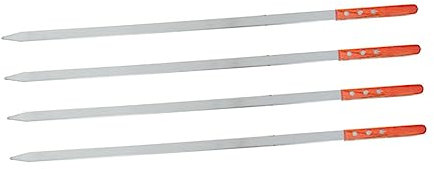 ibasenice 4pièces Brochettes pour Barbecue et Kebabs Lot de Acier Inoxydable Design Plat pour Cuisson Uniforme et Facile à Nettoyer