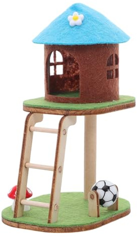SUPVOX Marco de Escalada para Gatos de casa de muñecas - Mini Torre de Escalada de Madera para Gatos para Manualidades - Muebles en Miniatura para casa de muñecas, Modelo de para decoración