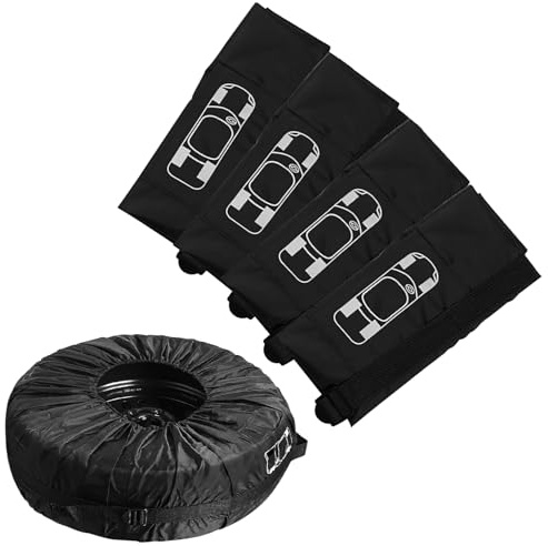 Lot de 4 housses de protection pour pneus de 18-22 pouces étanches et anti-poussière – Rangement robuste pour pneus de voiture et moto – Sacs à pneus pratiques diamètre 80 cm