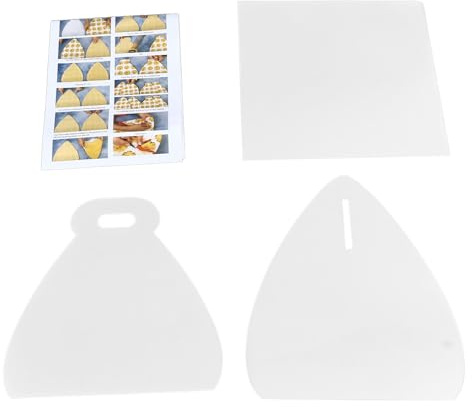 RIZGHWOY DIY-Geschenkbox-Vorlagen-Set, Dreieckige Schablone aus PET-Material, 3 Vorlagen mit Anleitung Zum Basteln von Lebensmittelträgern und Aufbewahrungsverpackungen (Große 12 Zoll)