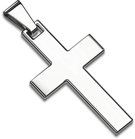 Bungsa Unisex Kreuz-Anhänger aus 316L Edelstahl