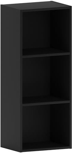 Vida Designs Home Discount Oxford - Estantería de 3 estantes, Hecha de Madera de Roble, para Oficina, Sala de Estar Moderno 80 x 32 x 24 cm Negro