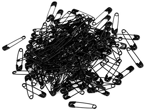 AKOAK 1000 Pack Safety Pins Exquisite 19mm Black Tone Metal Clothing Accessories Trimming Fastening Tool Findings Small Metallic Clip Buttons Fastener Tool Accessories