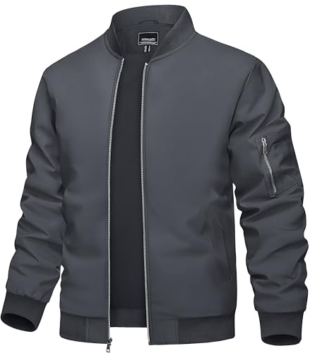 TACVASEN Bomber Jacket Men Windbreaker Jackets for Men Jackets Lightweight Mens Bomber Jackets Mens Varsity Jackets Bomber Jackets Full Zip