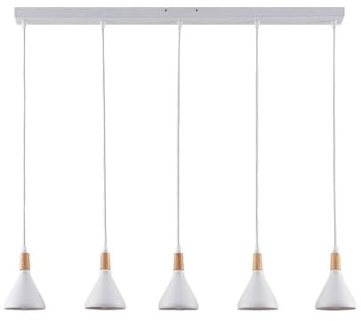 Ceiling Light 'Arina' dimmable (modern) in White made of Metal for e.g. Living Room & Dining Room (5 light sources, E14) from Lindby | pendant lighting, lamp, hanging lamp, lamp, ceiling lamp, hanging