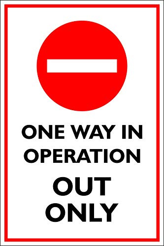 A3 size Red/White Customer Traffic no entry One Way Social Distance covid Sign 420mmx300mm Rigid Foam PVC