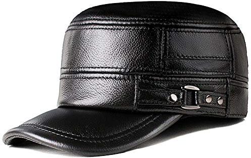 DongBao Herren Winter Schiebermütze mit Ohrenklappen,Warm Baseball Kappe mit Ohrenschutz, Leder Armymütze