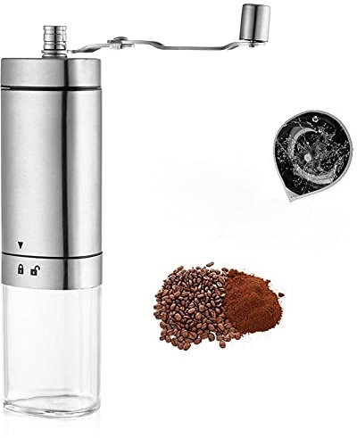 Macinacaffè manuale con macinacaffè in ceramica conica regolabile, macinino da caffè a mano con meccanismo in ceramica, manico pieghevole, contenitore per fagioli da 40 g (stile 1)