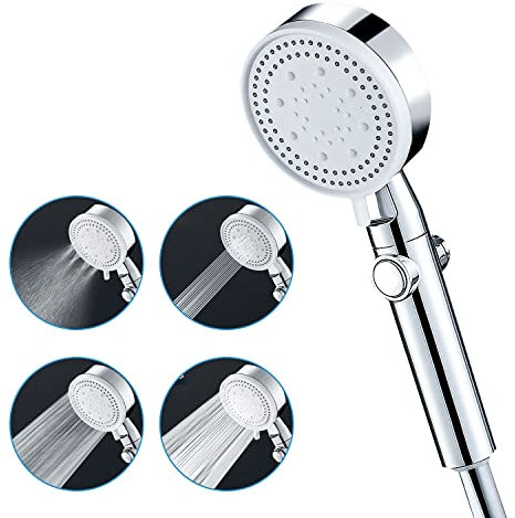 Handbrause, Wassersparender Duschkopf Shower für Niederdruck Universal Handbrause Duschkopf, Shower Head Duschbrause für Baden und Spa, 5 Strahlarten
