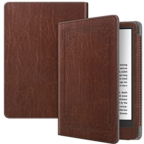 Fintie Case for 6 All-New Kindle 11th Generation 2024/2022 Release - Book Style Folio PU Leather Shockproof Cover Auto Sleep/Wake for Kindle 2024/2022 11th Generation e-Reader, Vintage Brown