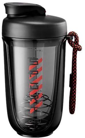Greyoe Shaker Proteinas, Mezclador de Proteinas, Fitness para Hombres y Mujeres, Deportes, Alta Temperatura, Alto Valor, Proteína, Batidor, Taza Especial 590 ml, Negro (negro)